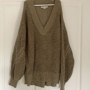 Dark Green American Eagle V Neck Sweater